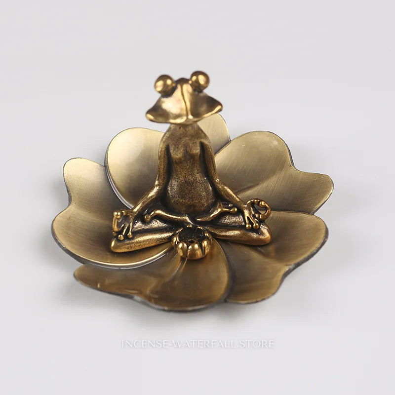 Antique Bronze Frog Incense Burner
