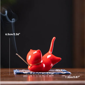 Cat Incense Burner - Red