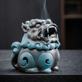 Foo Dog Incense Burner - Blue
