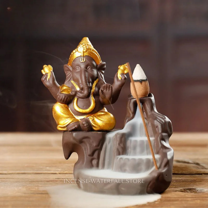 Ganesha Incense Stick Holder - Gold