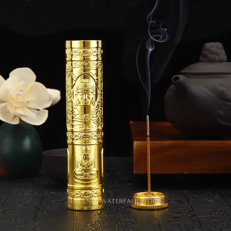 Incense Storage Box - Gold Buddha