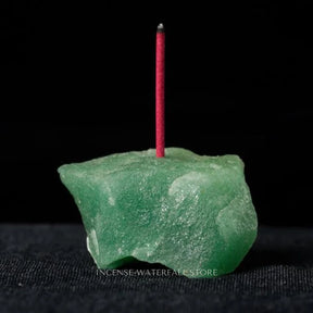 Quartz Incense Holder - Green aventurine