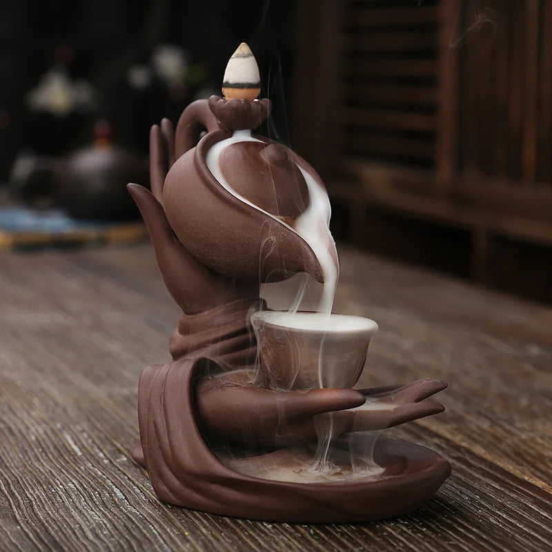 Teapot Incense Burner - Brown