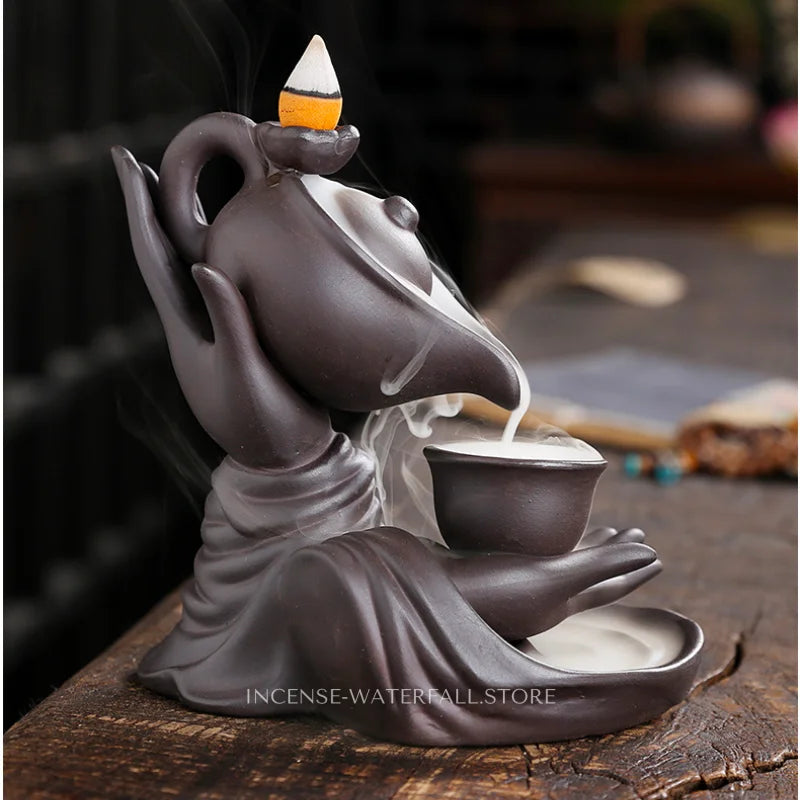Teapot Incense Burner - Dark brown