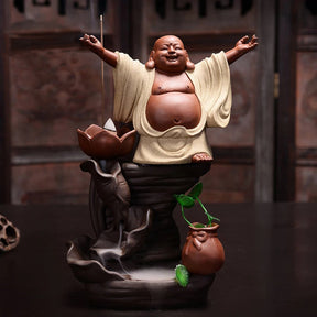 Laughing Buddha incense burner