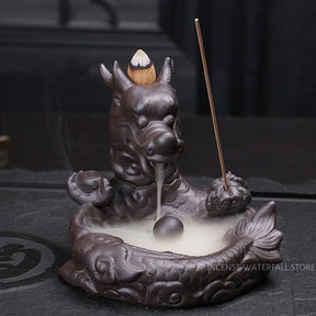 Smoking dragon incense burner